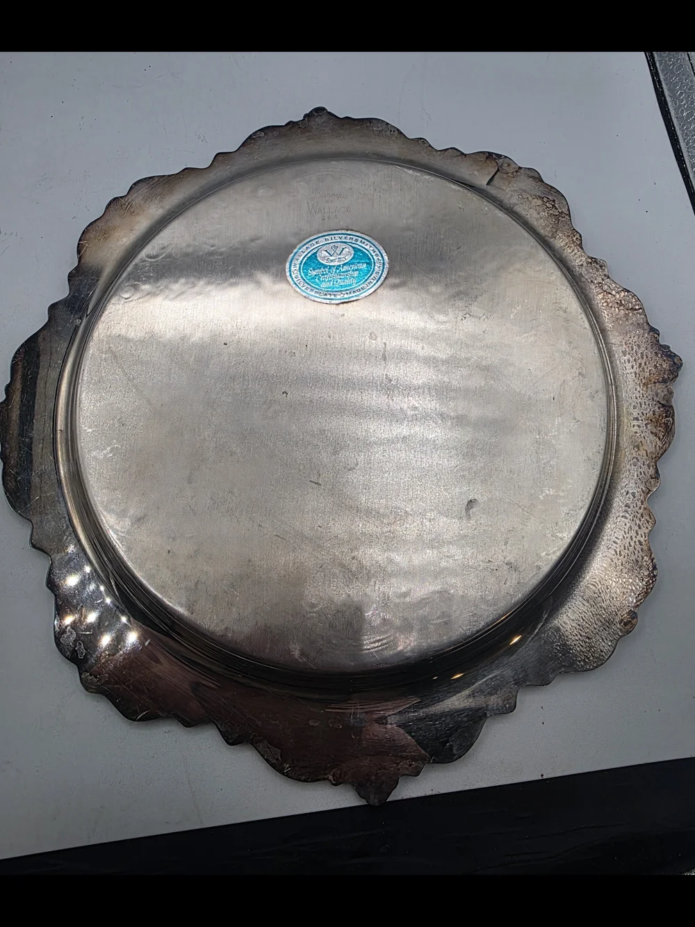 Vintage Wallace Baroque #264 Silver-Plated Serving Tray - 9 3/4
